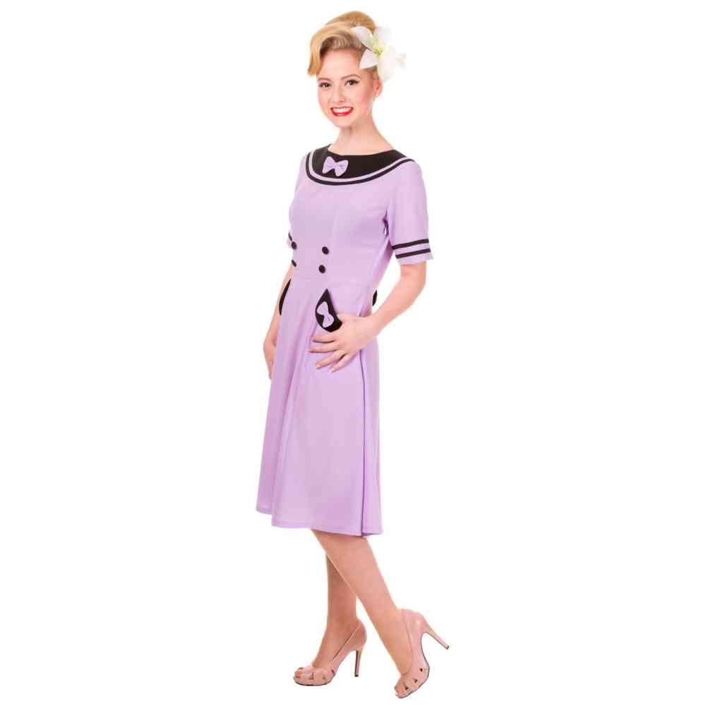 Dancing Days - Eliza Flare jurk - Roze/Zwart